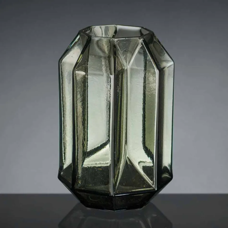 Vase d'intérieur en verre poli fabriqué à la main en Italie - Flock Viadurini