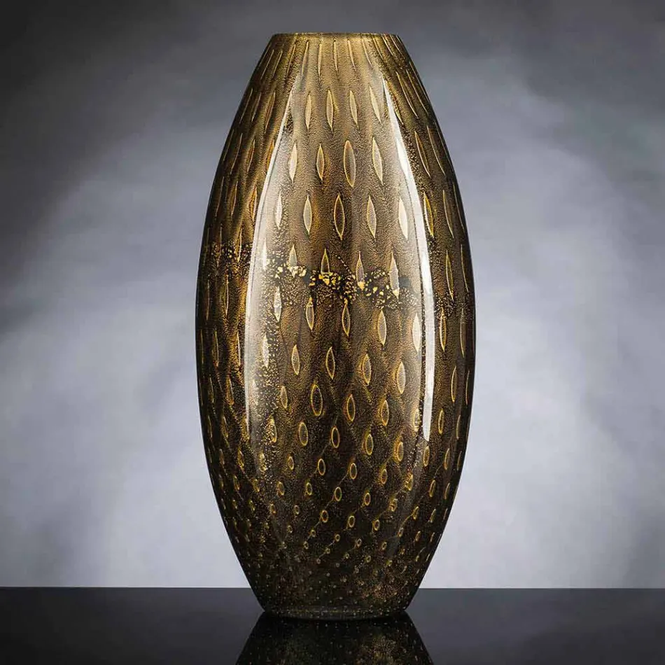 Vase d'intérieur en verre soufflé de Murano coloré fabriqué en Italie - Asper Viadurini