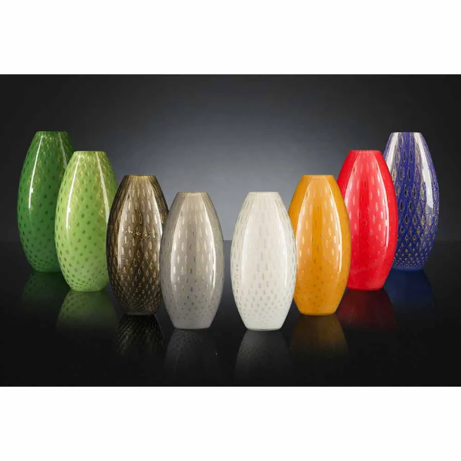 Vase d'intérieur en verre soufflé de Murano coloré fabriqué en Italie - Asper Viadurini