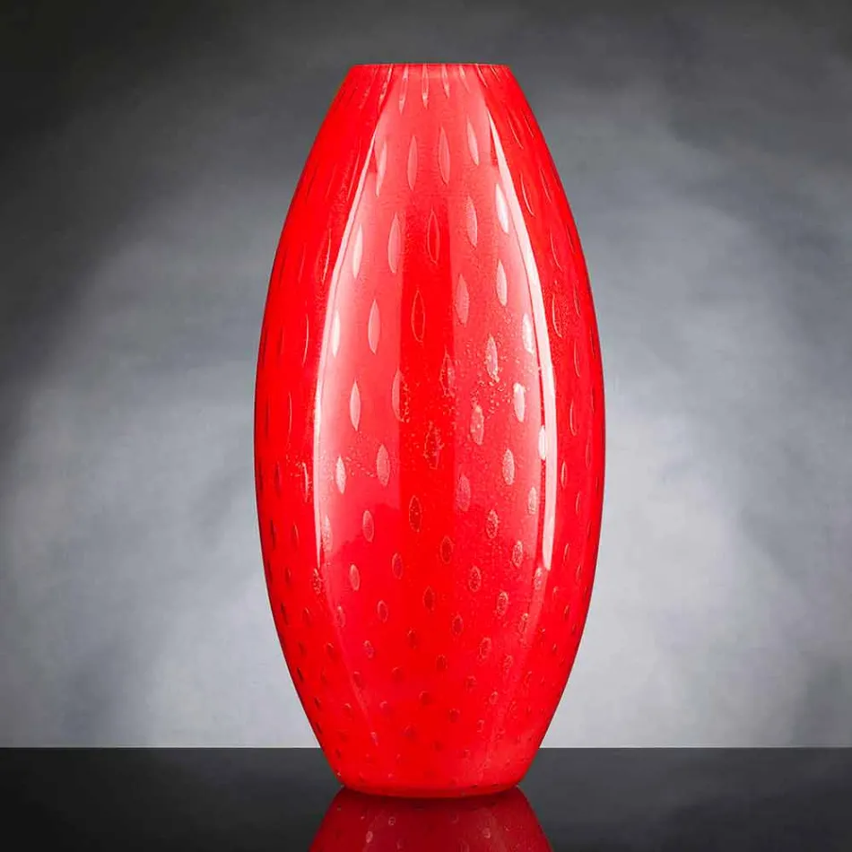 Vase d'intérieur en verre soufflé de Murano coloré fabriqué en Italie - Asper Viadurini