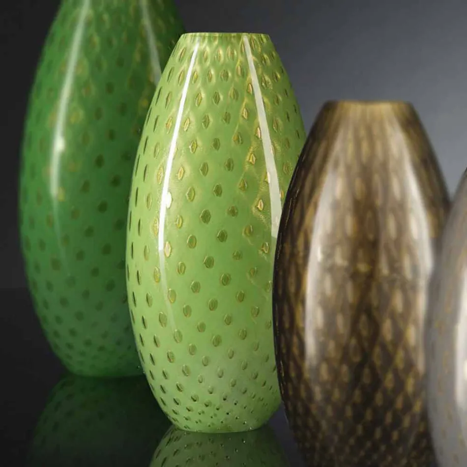 Vase d'intérieur en verre soufflé de Murano coloré fabriqué en Italie - Asper Viadurini