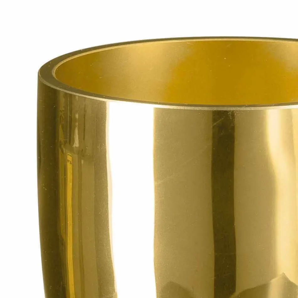 Vase d'intérieur en verre soufflé finition dorée fait à la main en Italie - Taka Viadurini