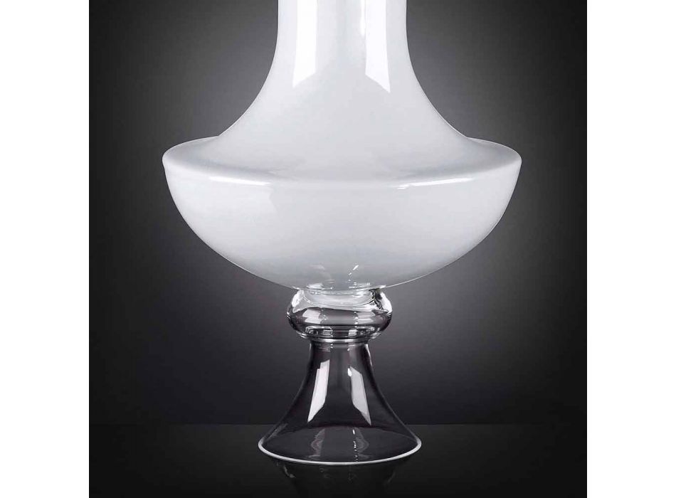Vase d'intérieur moderne en verre blanc et transparent fabriqué en Italie - Portos Viadurini