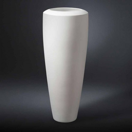 Grand vase décoratif en céramique blanche fabriqué en Italie - Jacky Viadurini