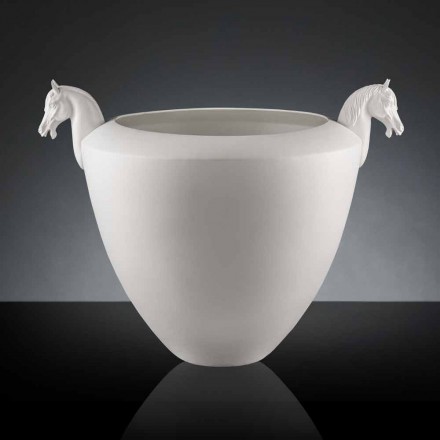 Vase décoratif artisanal en céramique blanche ou or 24 carats fabriqué en Italie - Jakcy Viadurini