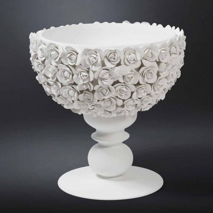 Vase Décoratif d'Intérieur en Céramique Biana avec Décoration Made in Italy - Camogli Viadurini