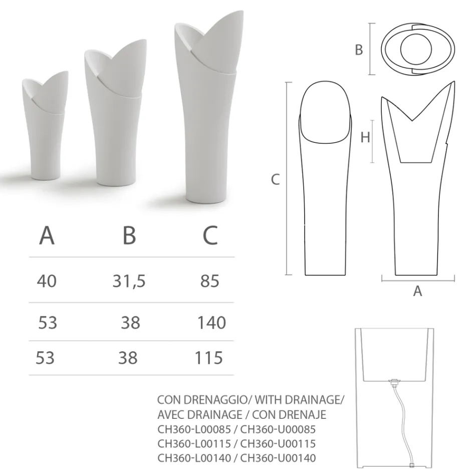 Vase décoratif d'intérieur en polyéthylène coloré Made in Italy - Cervia Viadurini