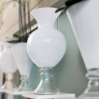 Vase décoratif d'intérieur en verre blanc et transparent fabriqué en Italie - Frodino Viadurini