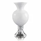 Vase décoratif d'intérieur en verre blanc et transparent fabriqué en Italie - Frodino Viadurini