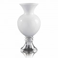 Vase décoratif d'intérieur en verre blanc et transparent fabriqué en Italie - Frodino