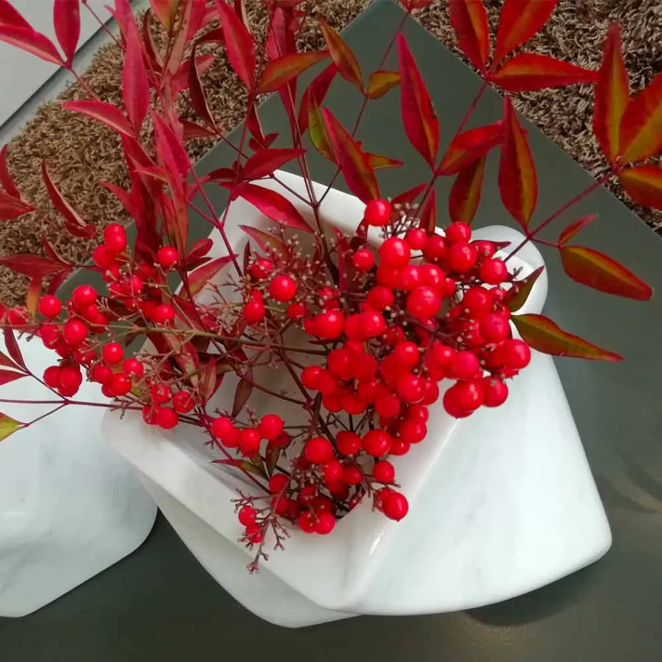 Vase Design Décoratif en Bardiglio ou Marbre de Carrare Made in Italy - Prisma Viadurini