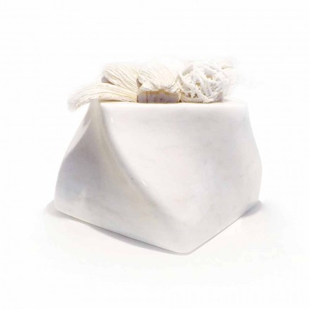 Vase Design Décoratif en Bardiglio ou Marbre de Carrare Made in Italy - Prisma Viadurini