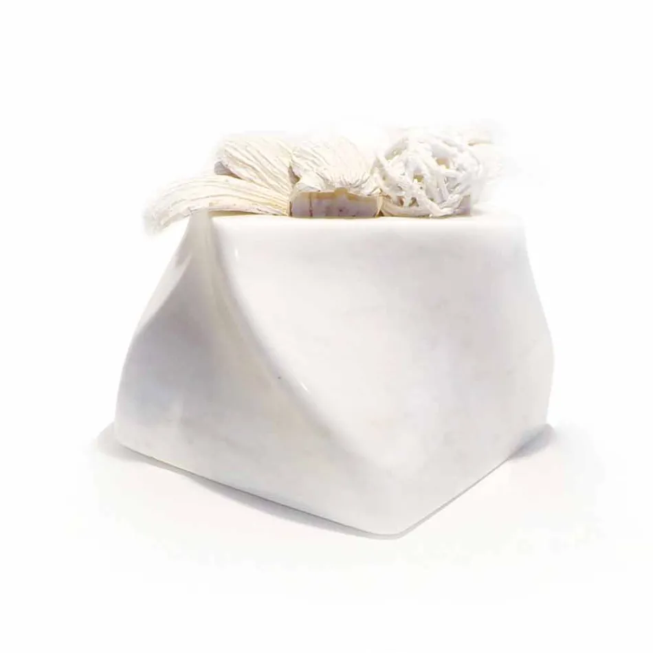 Vase Design Décoratif en Bardiglio ou Marbre de Carrare Made in Italy - Prisma Viadurini