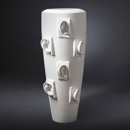 Vase décoratif en céramique avec décorations faites à la main en Italie - Capuano Viadurini