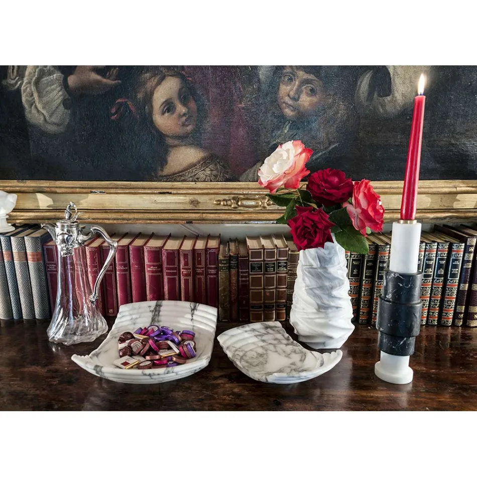 Vase Décoratif Arabesque en Marbre Fabriqué en Italie - Brock Viadurini