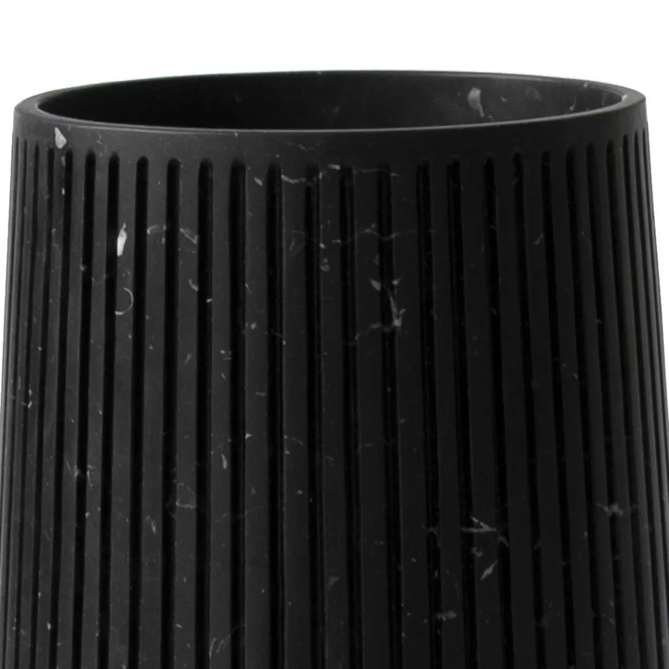 Vase Décoratif en Marbre de Carrare Blanc ou Design Portoro à Rayures - Le Caire Viadurini