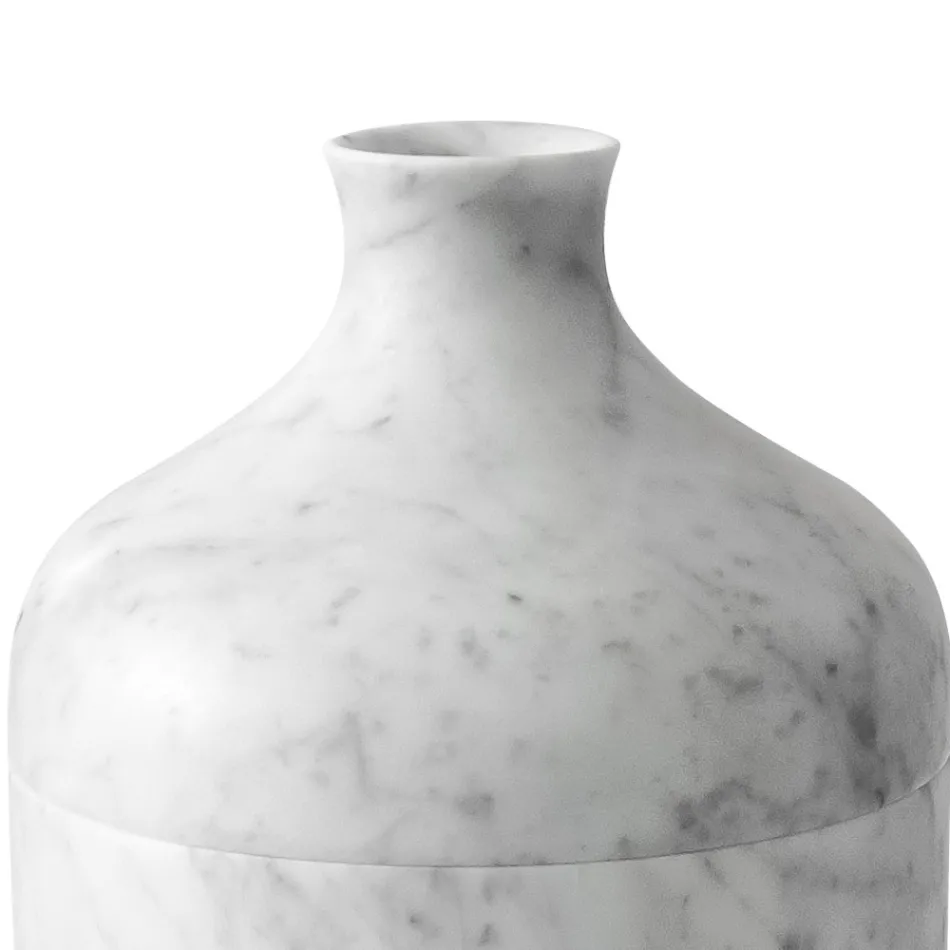 Vase Décoratif en Marbre de Carrare Blanc Design Luxe Italien - Calar Viadurini