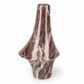 Vase Décoratif en Marbre Rouge avec Veines Blanches Fabriqué en Italie - Original