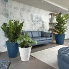 Vase décoratif rond en polyéthylène coloré fabriqué en Italie - Mengo Viadurini