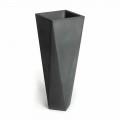Vase décoratif carré en polyéthylène fabriqué en Italie - Bonina