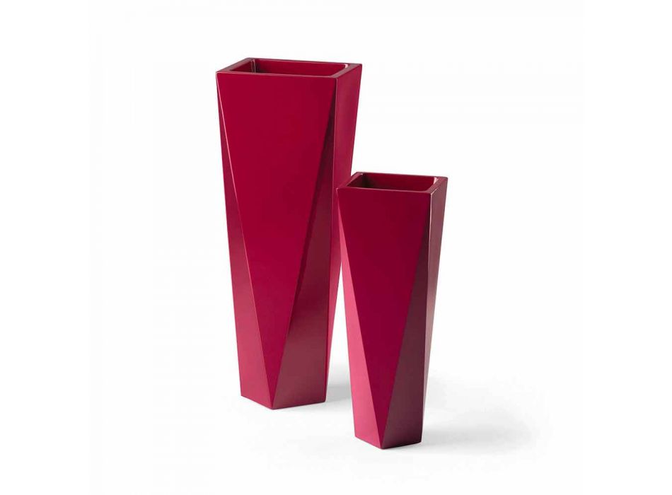 Vase décoratif carré en polyéthylène fabriqué en Italie - Bonina Viadurini