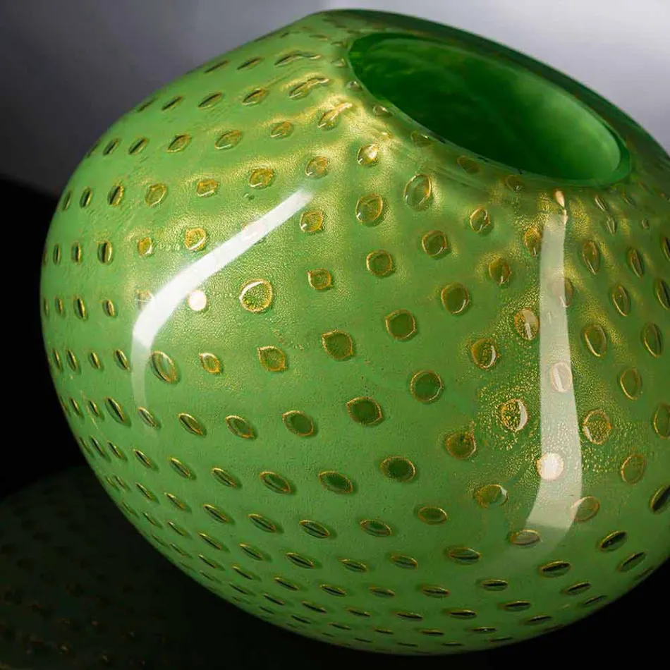 Vase Décoratif en Verre Soufflé de Murano Coloré Fabriqué en Italie - Barletta Viadurini