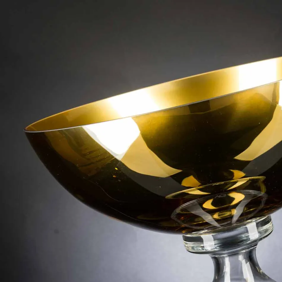 Vase décoratif en verre soufflé fabriqué à la main en Italie - Serena Viadurini