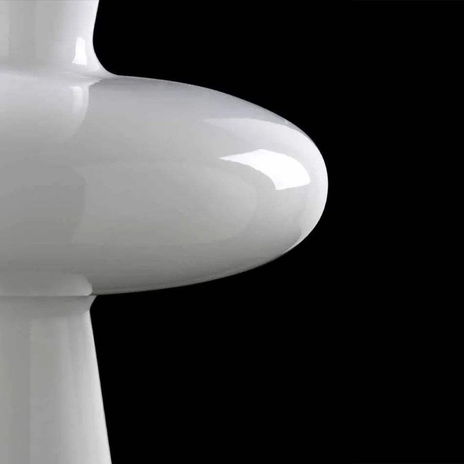 Vase Décoratif Moderne en Céramique Blanche Fabriqué à la Main en Italie - Tulipo Viadurini