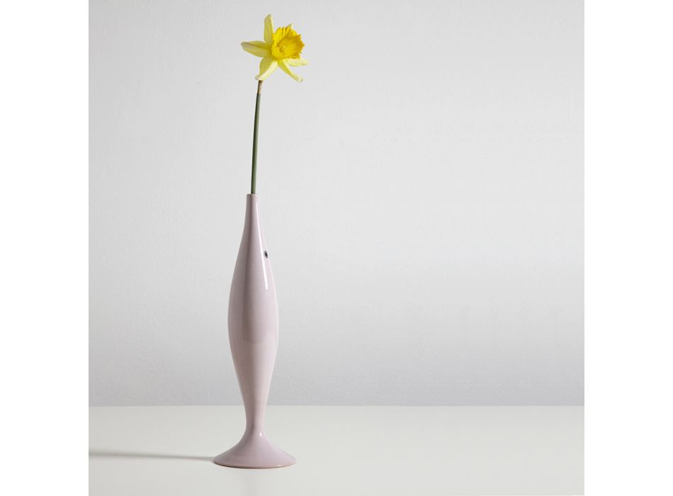 Vase à fleurs décoratif fait main en céramique Made in Italy - Dina Viadurini