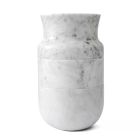 Vase Décor en Marbre de Carrare Blanc et Design Marquinia Noir - Calar Viadurini