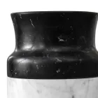 Vase Décor en Marbre de Carrare Blanc et Design Marquinia Noir - Calar Viadurini