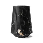 Vase en marbre de Carrare blanc ou motif rayé Portoro noir - Le Caire Viadurini
