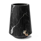 Vase en marbre de Carrare blanc ou motif rayé Portoro noir - Le Caire Viadurini