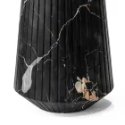 Vase en marbre de Carrare blanc ou motif rayé Portoro noir - Le Caire Viadurini