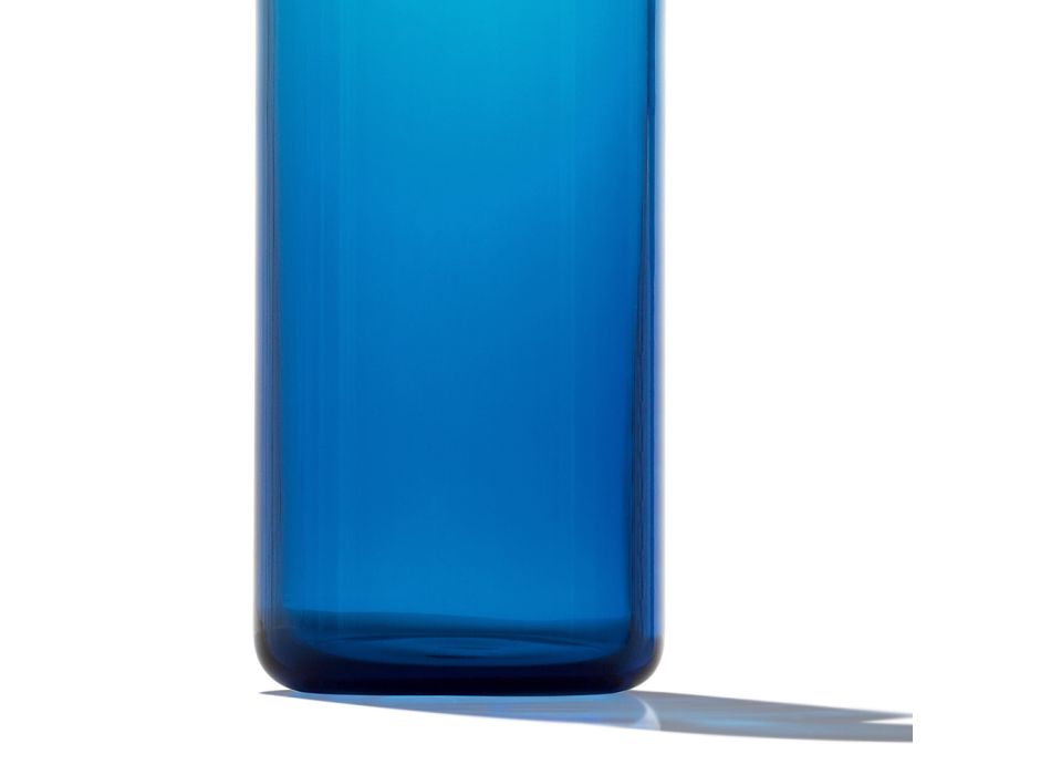Vase de design moderne en verre soufflé de Murano bleu fabriqué en Italie - Nez Viadurini