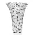 Vase de luxe élégant en verre et décorations géométriques en métal argenté - Torresi