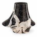 Vase d'intérieur élégant en marbre blanc et noir fabriqué en Italie - Original