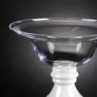 Vase d'intérieur élégant en verre blanc et transparent fabriqué en Italie - Allegra Viadurini
