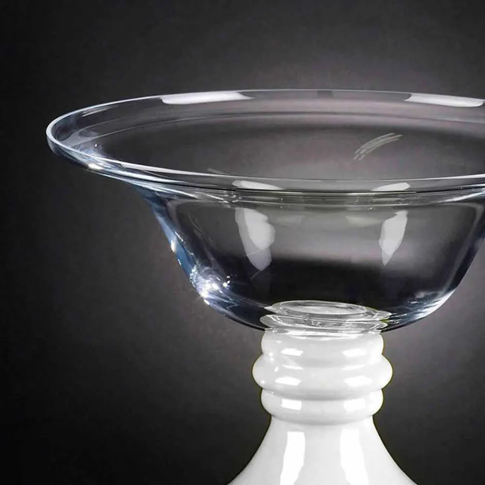Vase d'intérieur élégant en verre blanc et transparent fabriqué en Italie - Allegra Viadurini