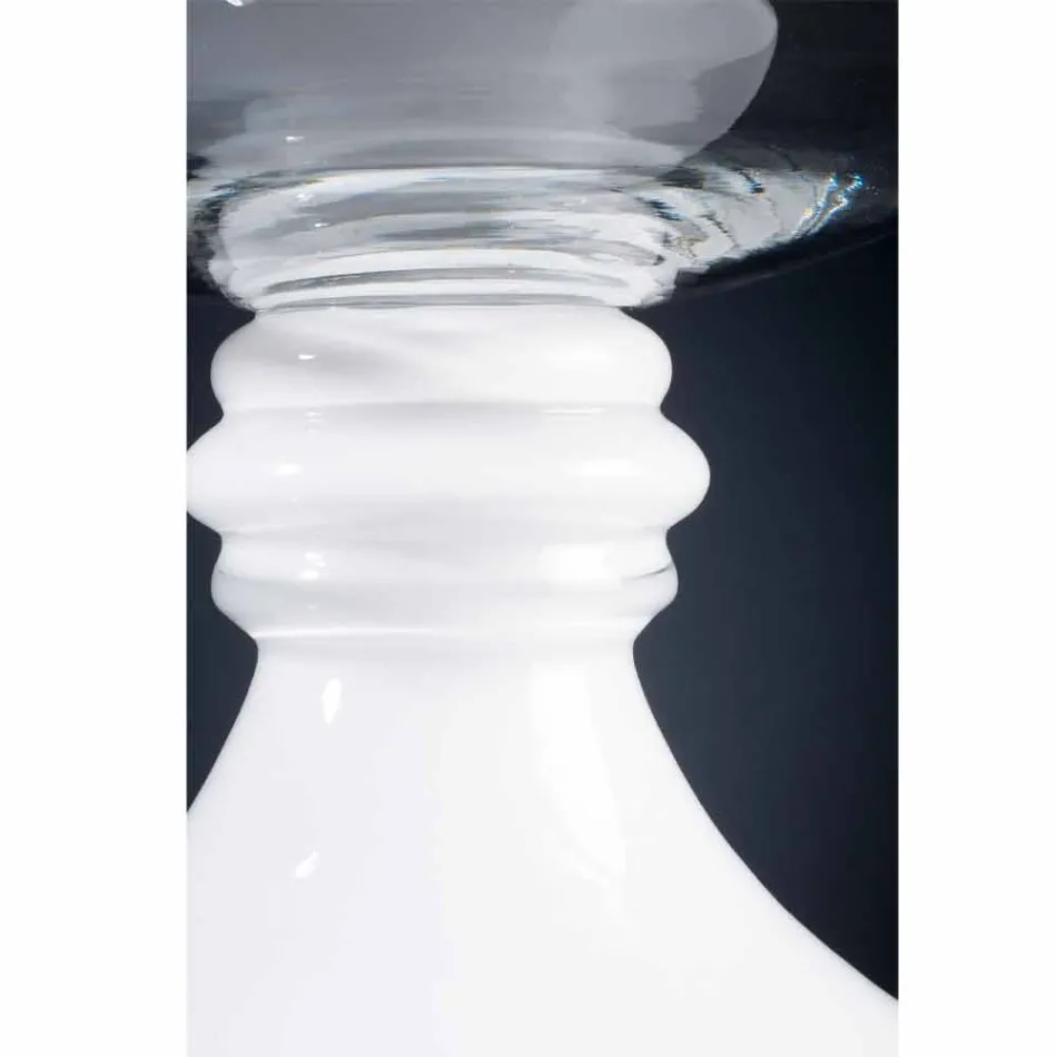 Vase d'intérieur élégant en verre blanc et transparent fabriqué en Italie - Allegra Viadurini
