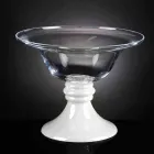 Vase d'intérieur élégant en verre blanc et transparent fabriqué en Italie - Allegra Viadurini