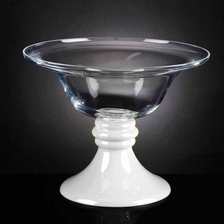Vase d'intérieur élégant en verre blanc et transparent fabriqué en Italie - Allegra Viadurini