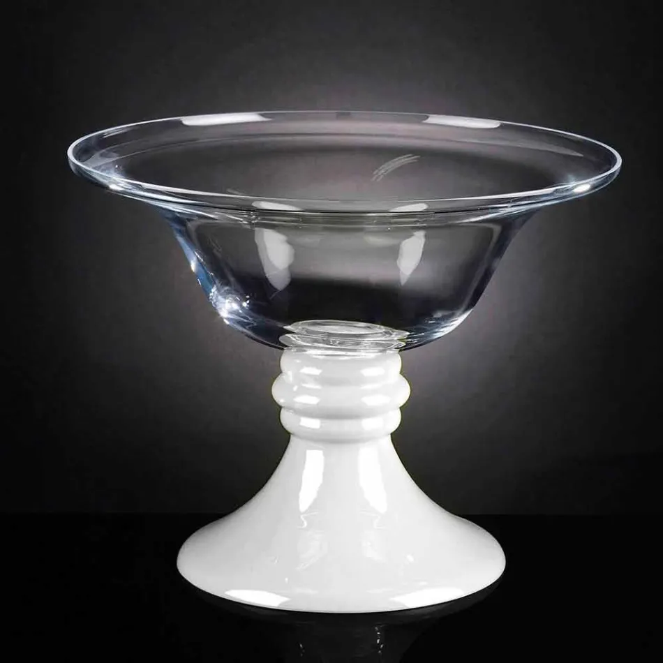 Vase d'intérieur élégant en verre blanc et transparent fabriqué en Italie - Allegra Viadurini