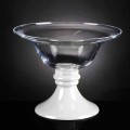 Vase d'intérieur élégant en verre blanc et transparent fabriqué en Italie - Allegra