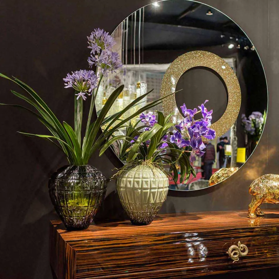 Vase d'intérieur élégant en verre fabriqué en Italie - Clarabella Viadurini