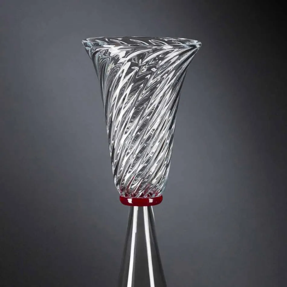 Vase d'intérieur élégant en verre de Murano soufflé fabriqué en Italie - Inverso Viadurini