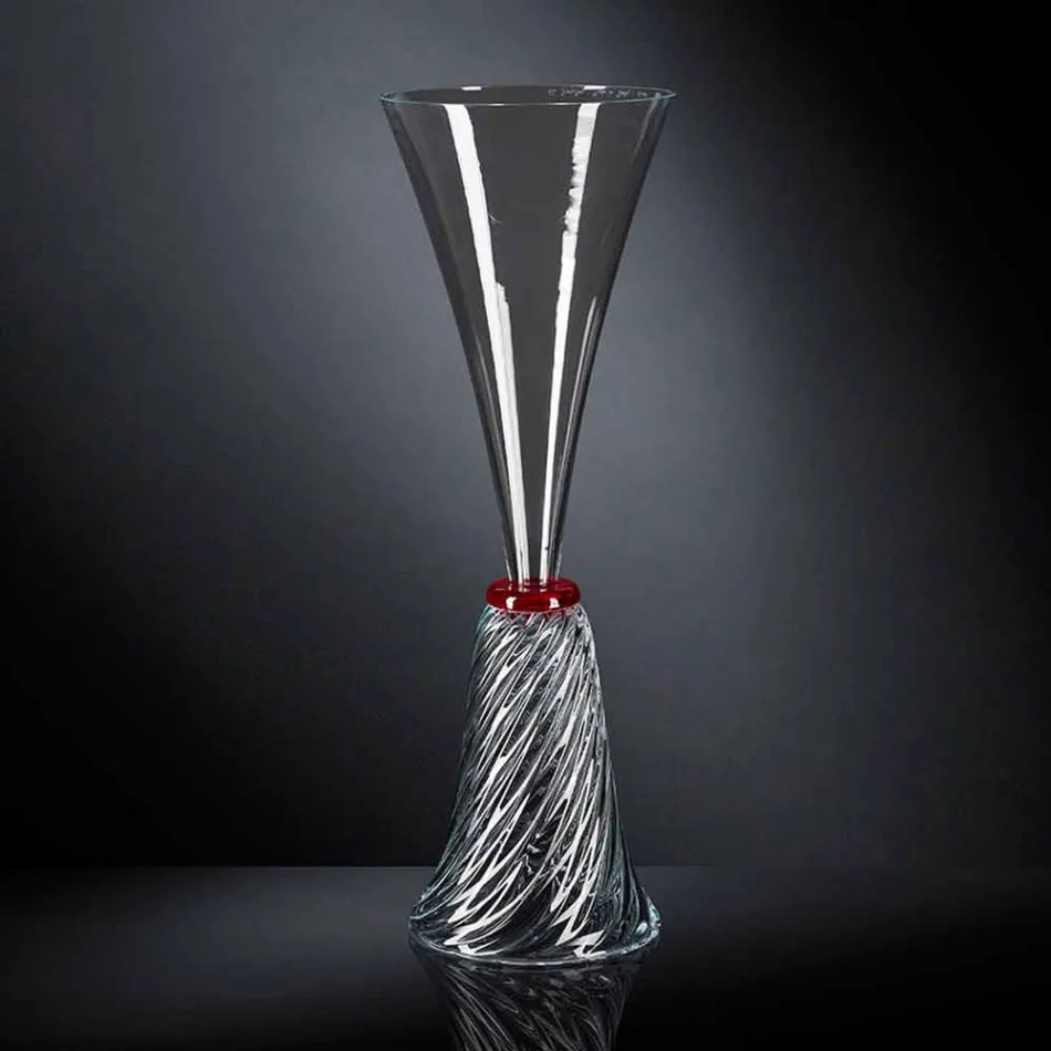 Vase d'intérieur élégant en verre de Murano soufflé fabriqué en Italie - Inverso Viadurini