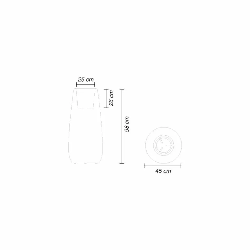 Jardinière Vase en Plastique Lumineux, Design en 3 Tailles - Pandora par Myyour Viadurini