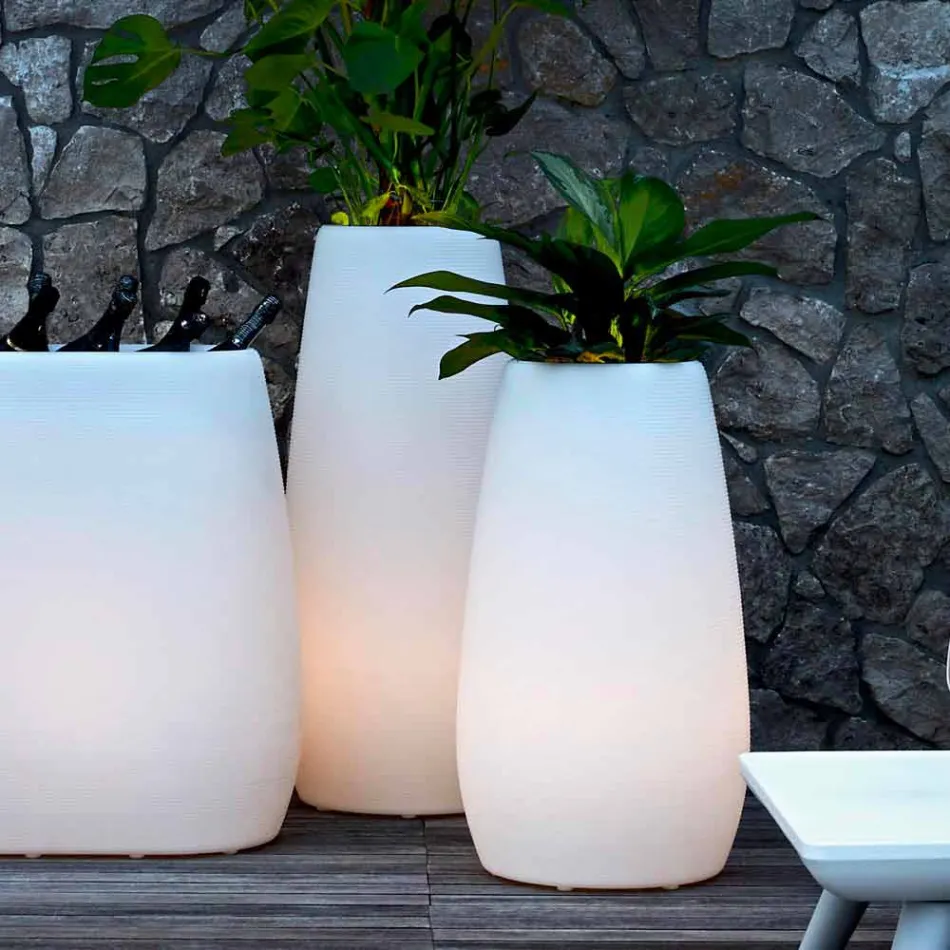 Jardinière Vase en Plastique Lumineux, Design en 3 Tailles - Pandora par Myyour Viadurini