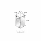 Vase miroir géométrique autoportant et structure en bois et acier - Ghenna Viadurini